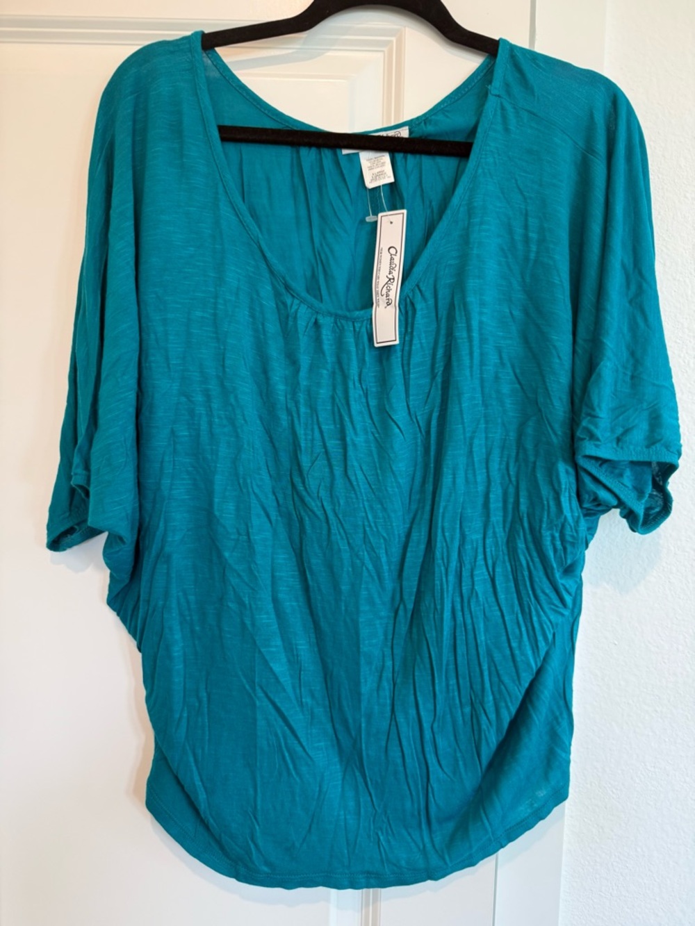 Claudia Richard Teal Short Dolman Sleeve Tee